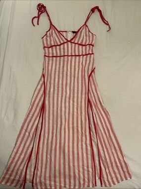 Pink and White Stripe Tie-Strap Sundress